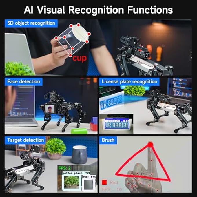 rayihni AI EMBODIED INTELLIGENT ROBOT DOG, 15DOF, PROGRAMMING EDUCATION AI ROBOTERHUND WITH ROBOTIC ARMS, THINKING ROBOTER HUND, APP CONTROLLED VISUAL RECOGNITION ROBOT PET - Image 5